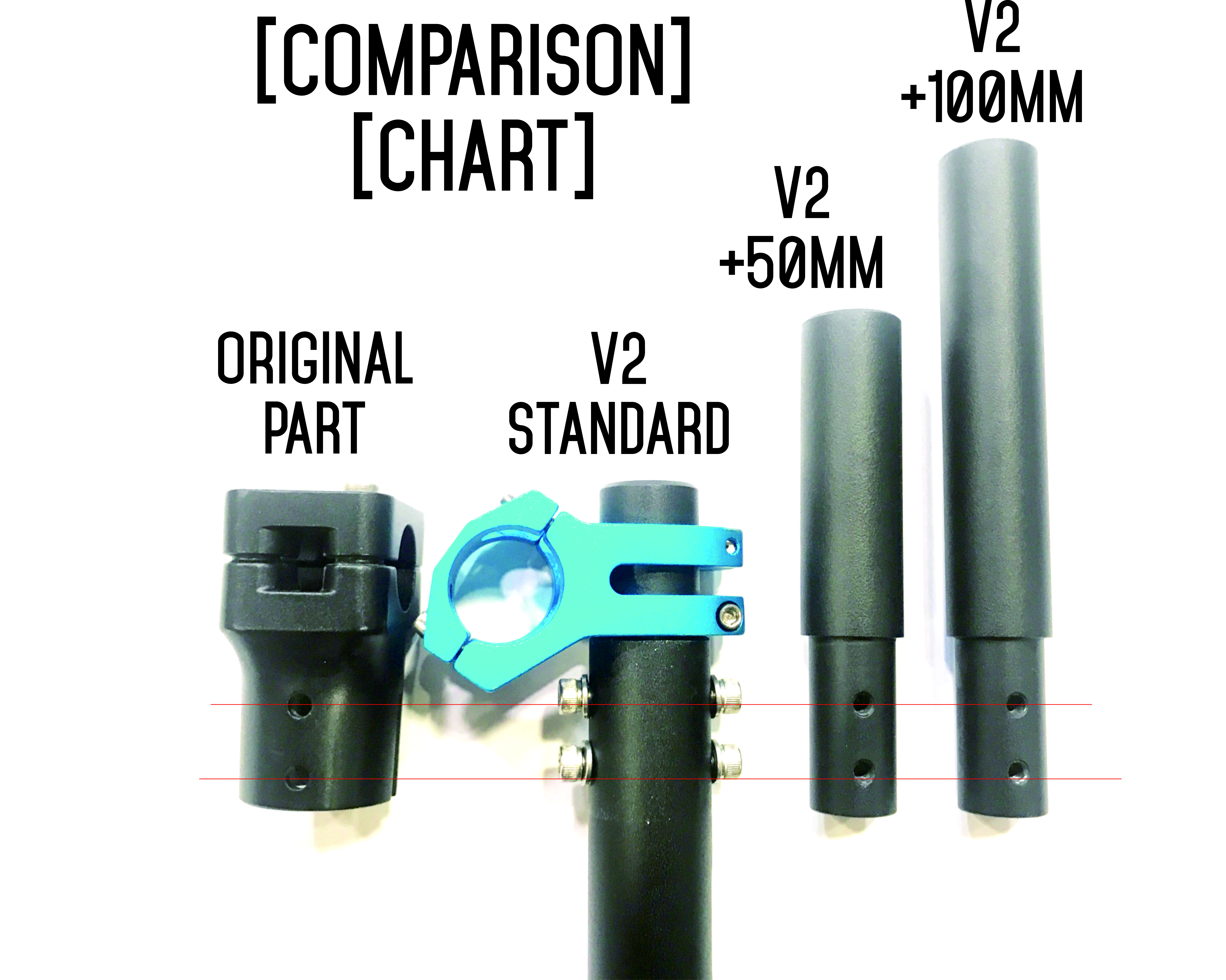 Dualtron Stem Adaptor V2 - Comparison Chart